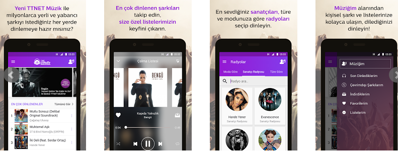 TTNET Müzik Android Yeni Uygulama Ekranları